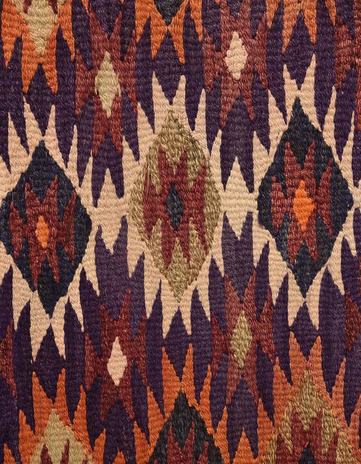 Detail image of  4' 4 x 10' 6  Hand Woven Kilim Fars Wool Runner Rug
