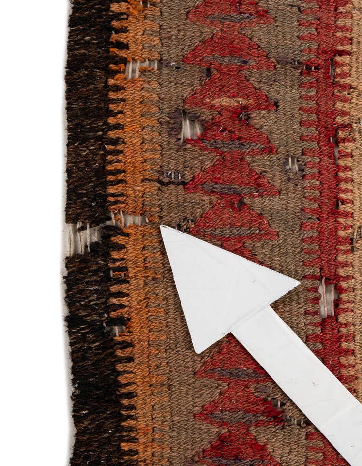 Detail image of  4' 8 x 10'  Hand Woven Kilim Fars Wool Runner Rug