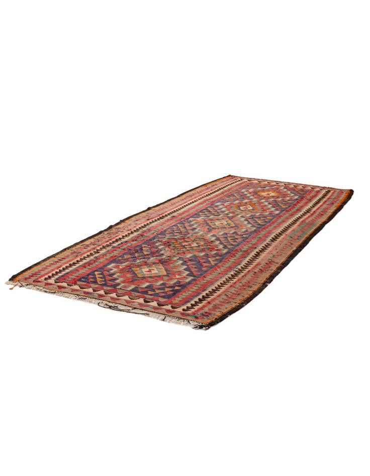 Detail image of  4' 8 x 10'  Hand Woven Kilim Fars Wool Runner Rug