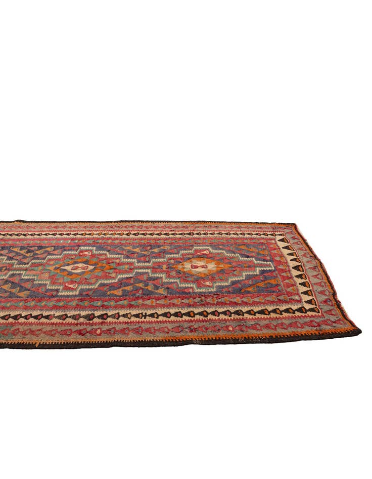 Detail image of  4' 8 x 10'  Hand Woven Kilim Fars Wool Runner Rug