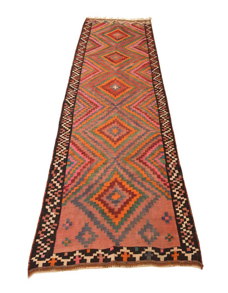 Detail image of  4' 8 x 9' 7  Hand Woven Kilim Fars Wool Runner Rug