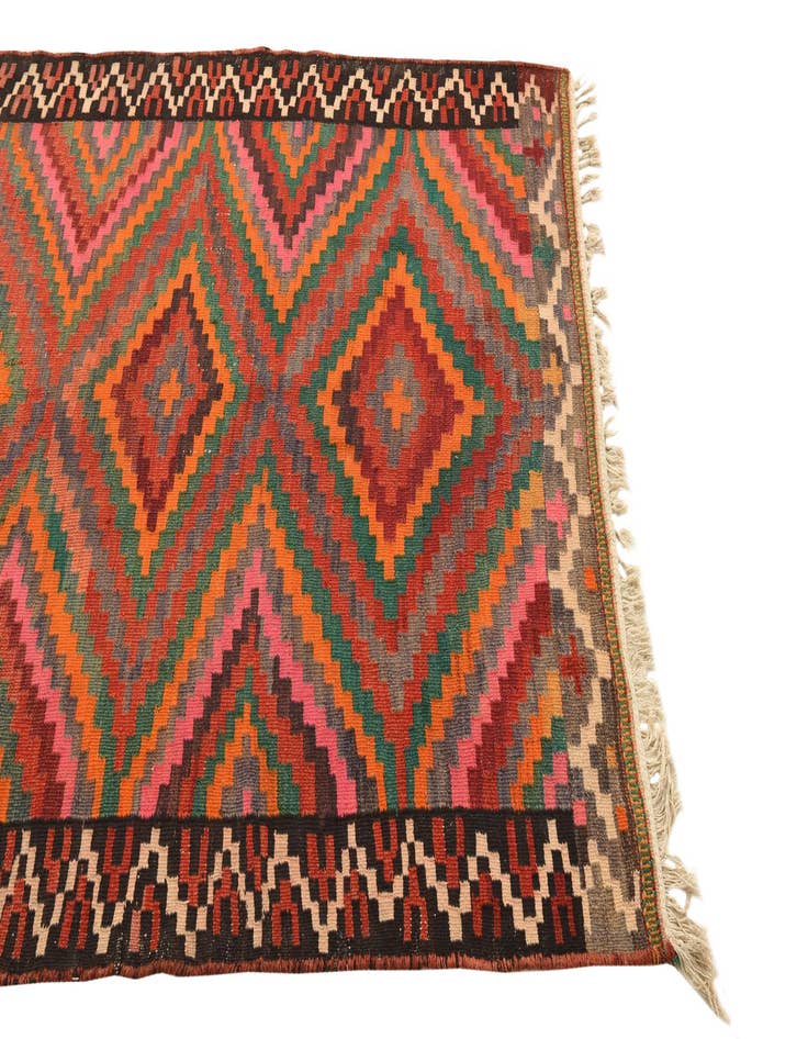 Detail image of  4' 8 x 9' 7  Hand Woven Kilim Fars Wool Runner Rug