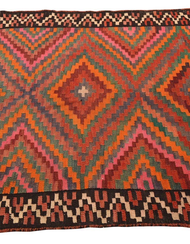 Detail image of  4' 8 x 9' 7  Hand Woven Kilim Fars Wool Runner Rug