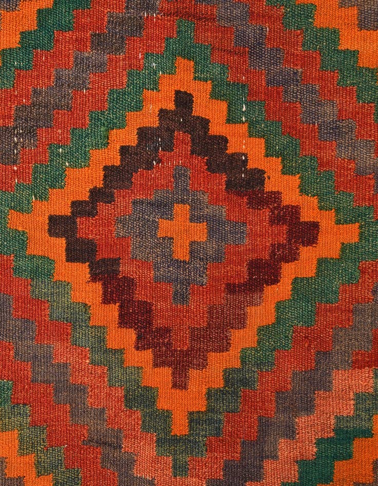 Detail image of  4' 8 x 9' 7  Hand Woven Kilim Fars Wool Runner Rug