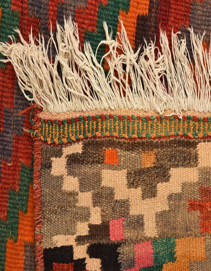 Detail image of  4' 8 x 9' 7  Hand Woven Kilim Fars Wool Runner Rug