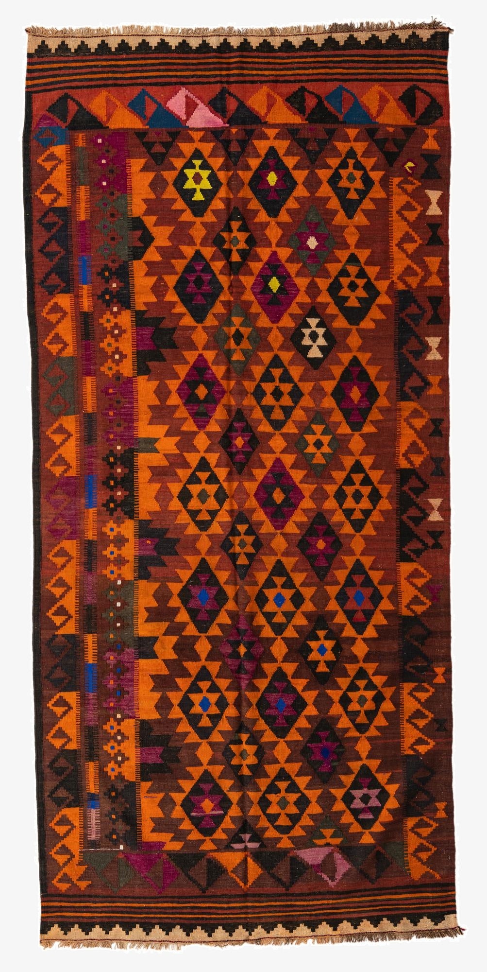  5' x 10' 10  Hand Woven Kilim Fars Wool Runner Rug