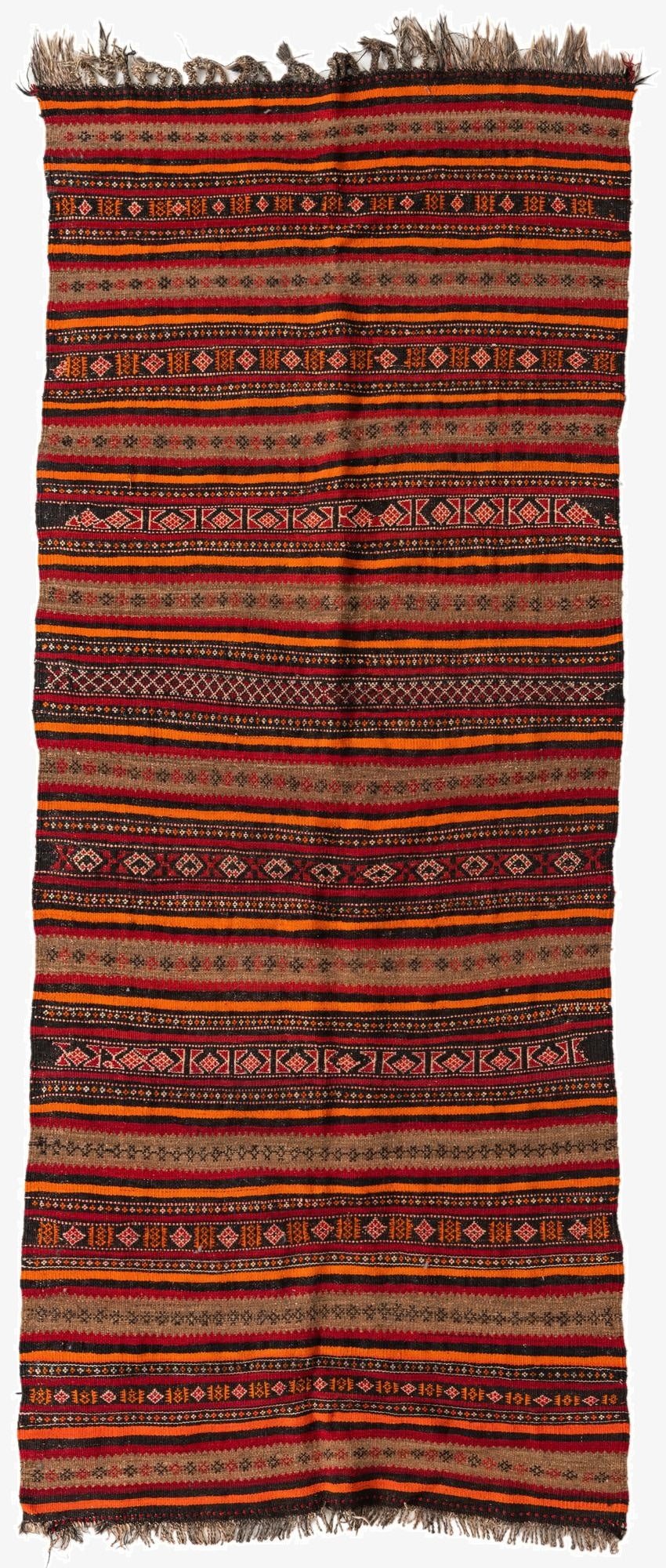  3' 10 x 9' 6  Hand Woven Kilim Fars Wool Runner Rug