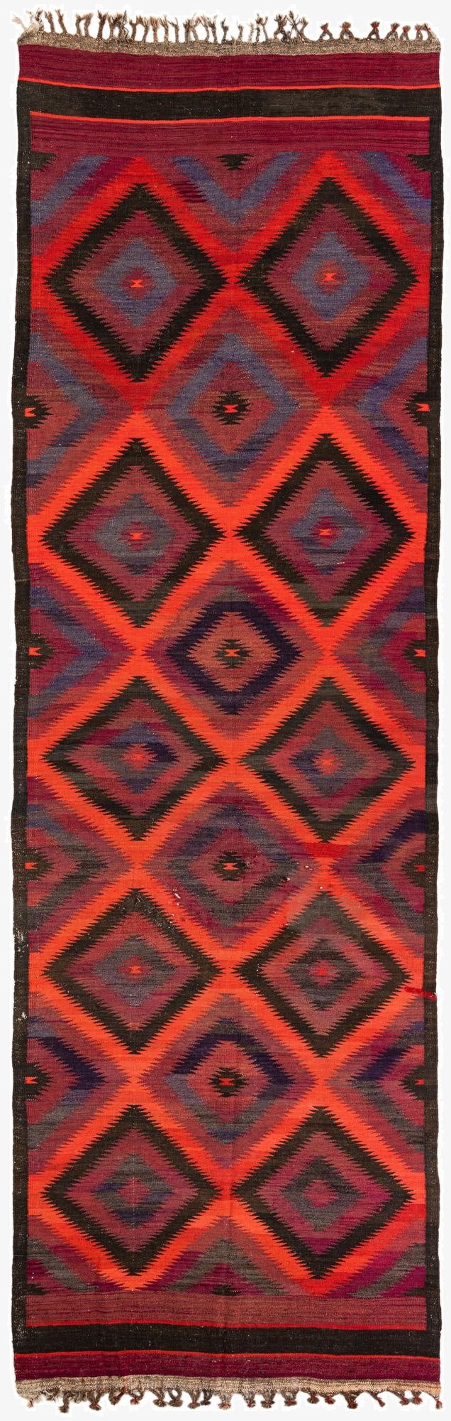  4' 8 x 15'  Hand Woven Kilim Fars Wool Runner Rug