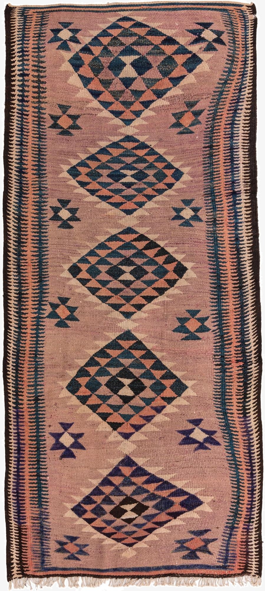  4' 7 x 9' 6  Hand Woven Kilim Fars Wool Runner Rug