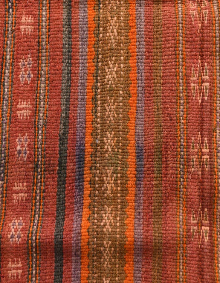 Detail image of  4' x 8' 8  Hand Woven Kilim Modern Wool Runner Rug