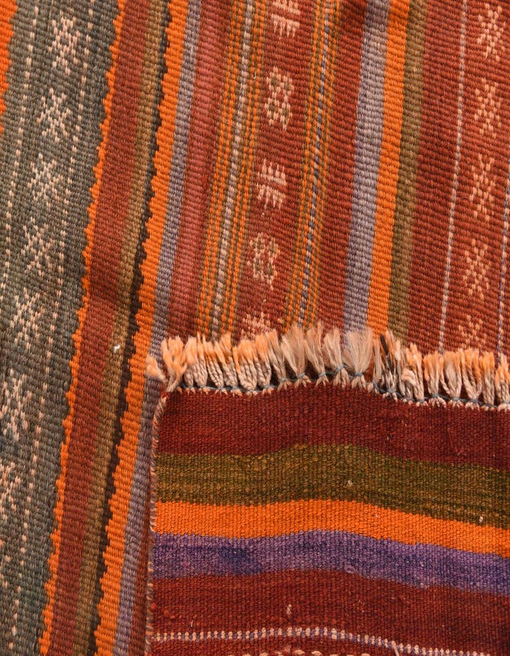 Detail image of  4' x 8' 8  Hand Woven Kilim Modern Wool Runner Rug