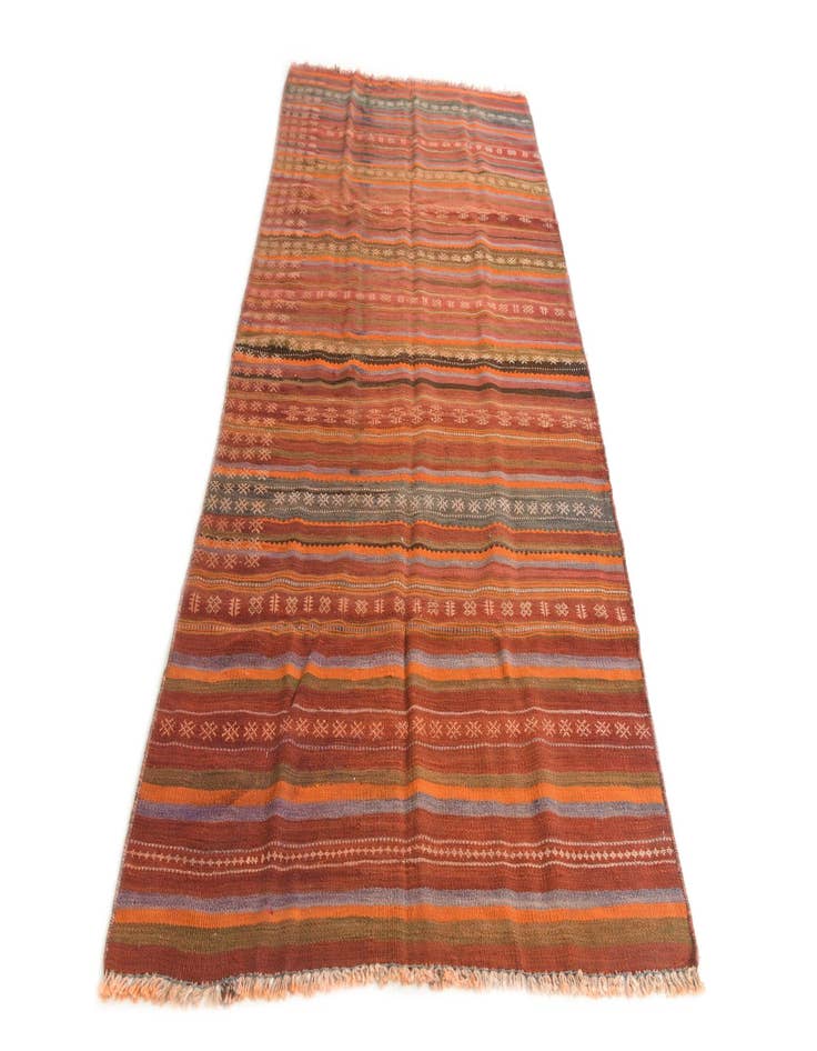 Detail image of  4' x 8' 8  Hand Woven Kilim Modern Wool Runner Rug