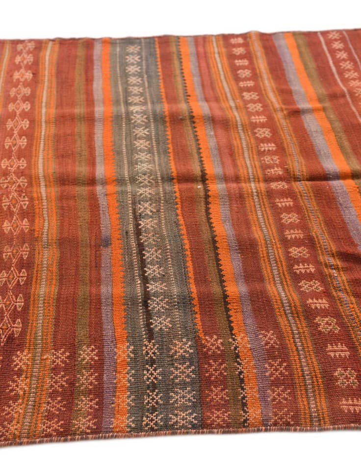 Detail image of  4' x 8' 8  Hand Woven Kilim Modern Wool Runner Rug