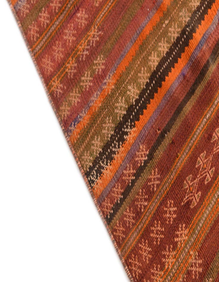 Detail image of  4' x 8' 8  Hand Woven Kilim Modern Wool Runner Rug
