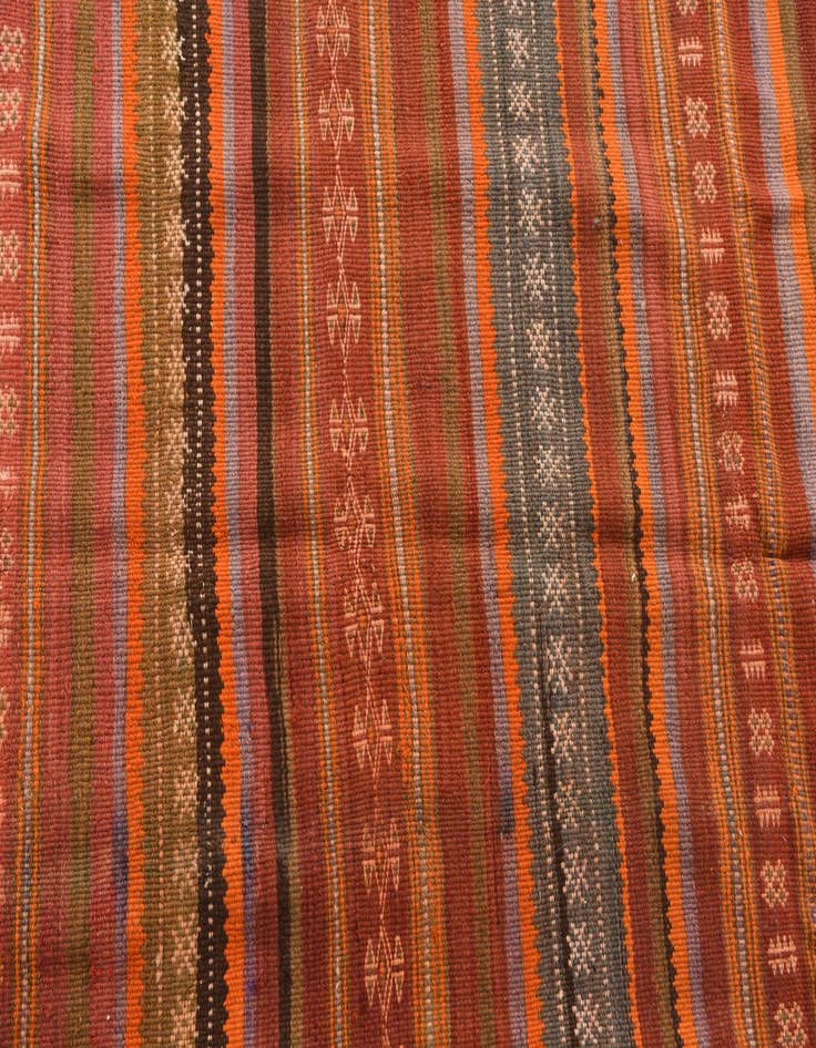 Detail image of  4' x 8' 8  Hand Woven Kilim Modern Wool Runner Rug