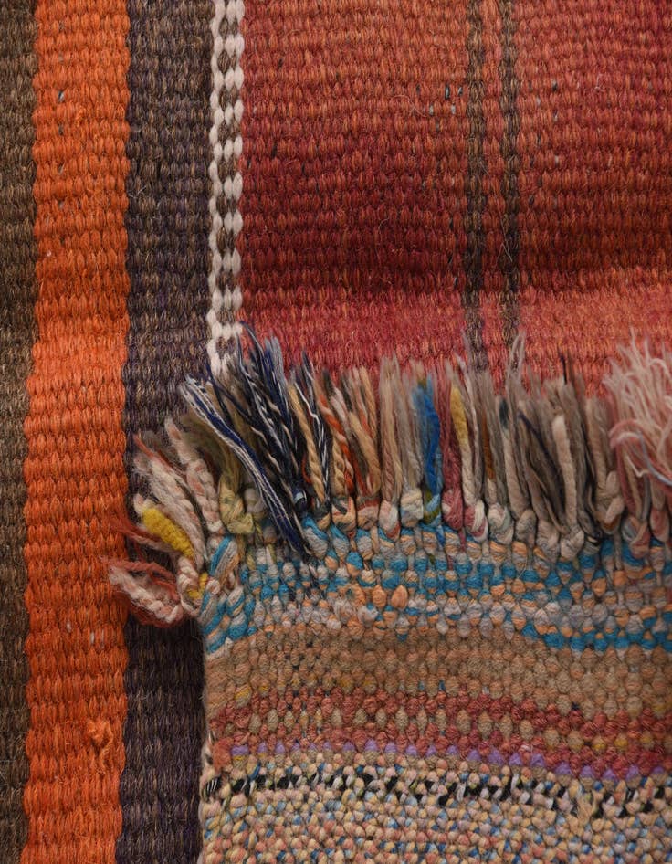 Detail image of  4' 1 x 12' 9  Hand Woven Kilim Modern Wool Runner Rug