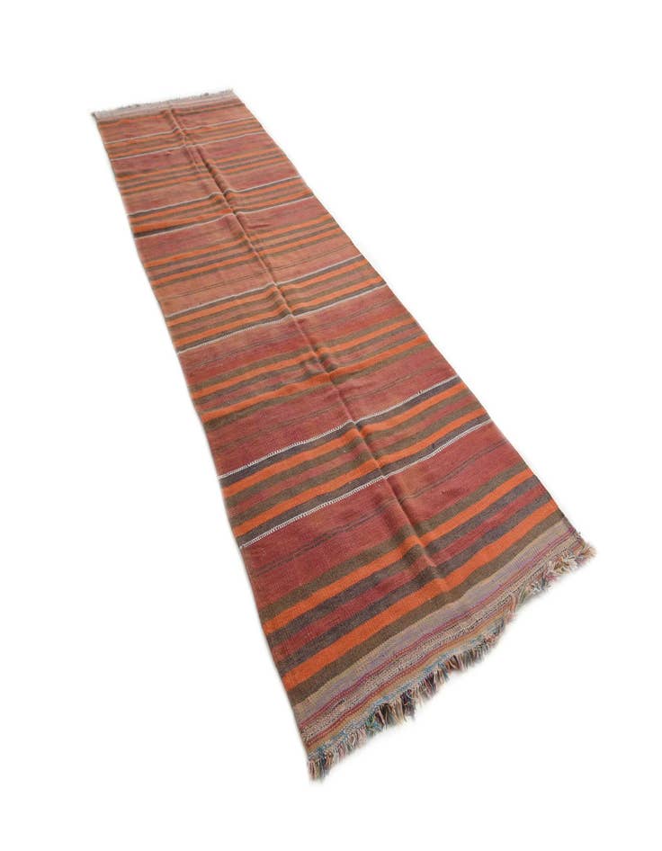 Detail image of  4' 1 x 12' 9  Hand Woven Kilim Modern Wool Runner Rug