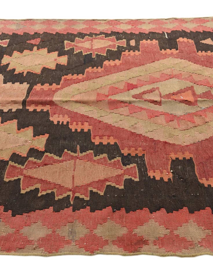 Detail image of  4' 4 x 12' 2  Hand Woven Kilim Modern Wool Runner Rug