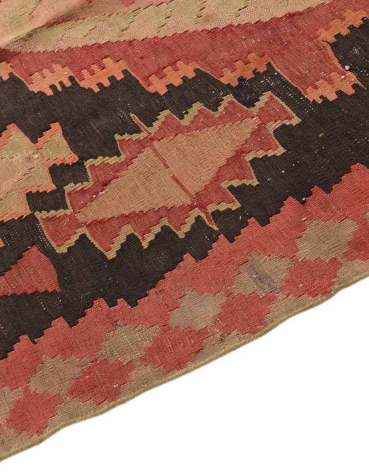 Detail image of  4' 4 x 12' 2  Hand Woven Kilim Modern Wool Runner Rug