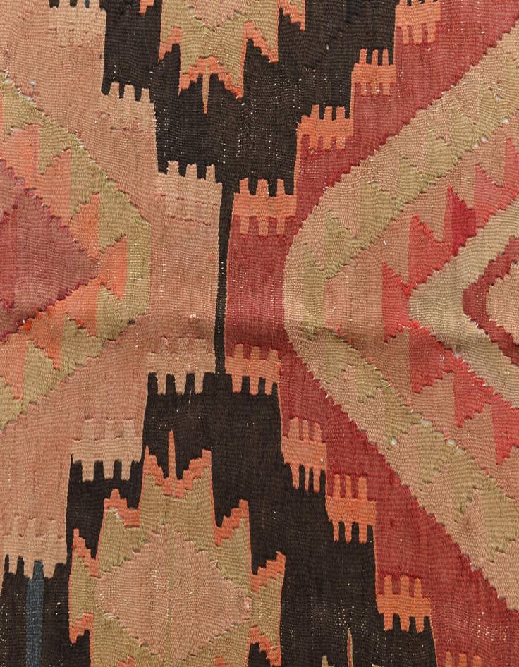 Detail image of  4' 4 x 12' 2  Hand Woven Kilim Modern Wool Runner Rug