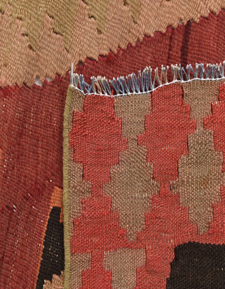 Detail image of  4' 4 x 12' 2  Hand Woven Kilim Modern Wool Runner Rug