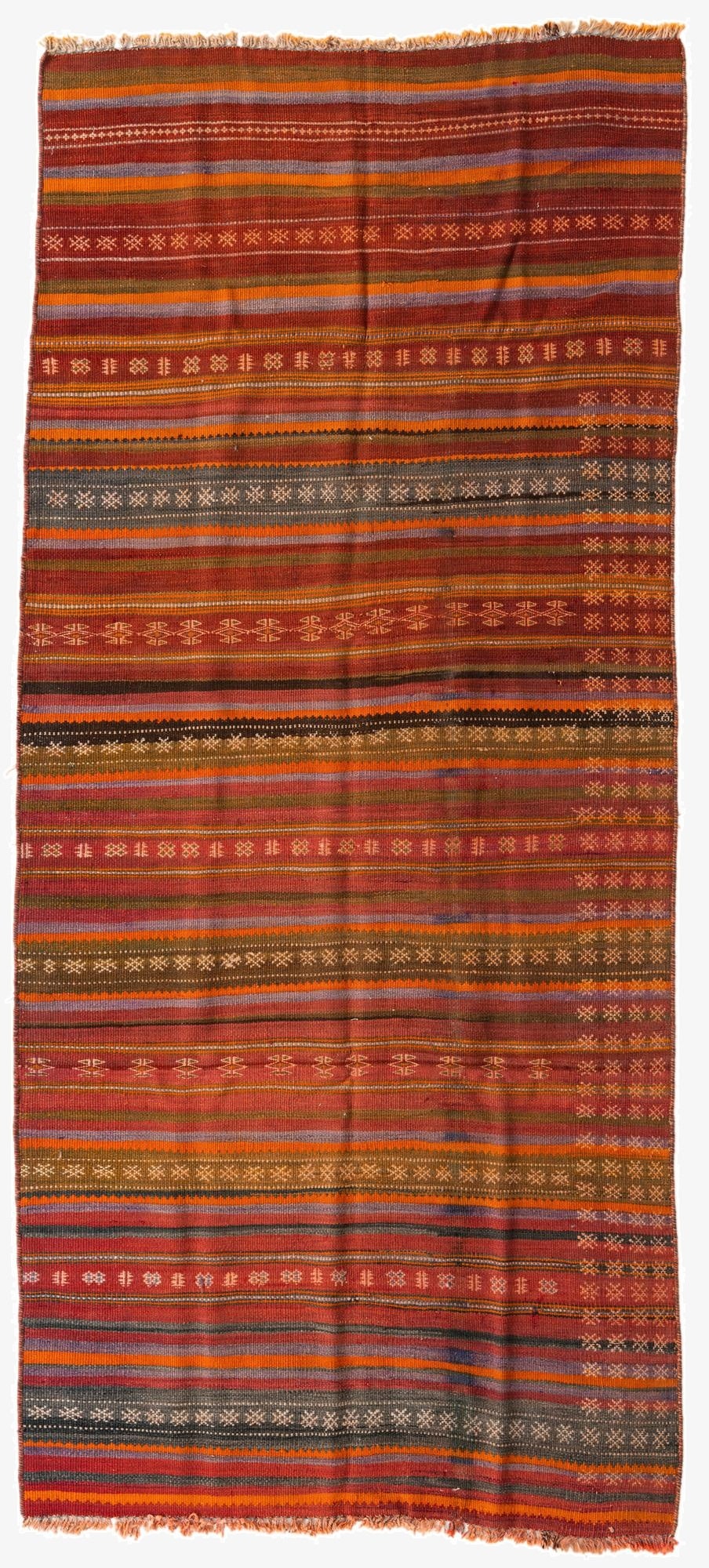  4' x 8' 8  Hand Woven Kilim Modern Wool Runner Rug