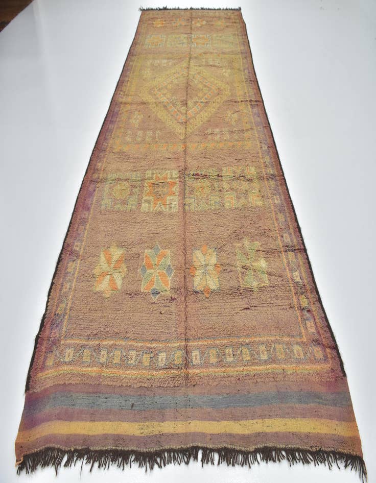 Detail image of  6' 4 x 15' 9  Hand Knotted Moroccan Wool Runner Rug