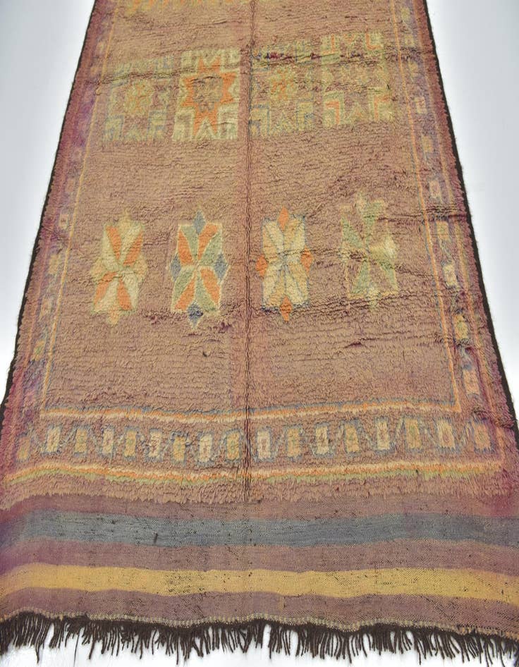 Detail image of  6' 4 x 15' 9  Hand Knotted Moroccan Wool Runner Rug