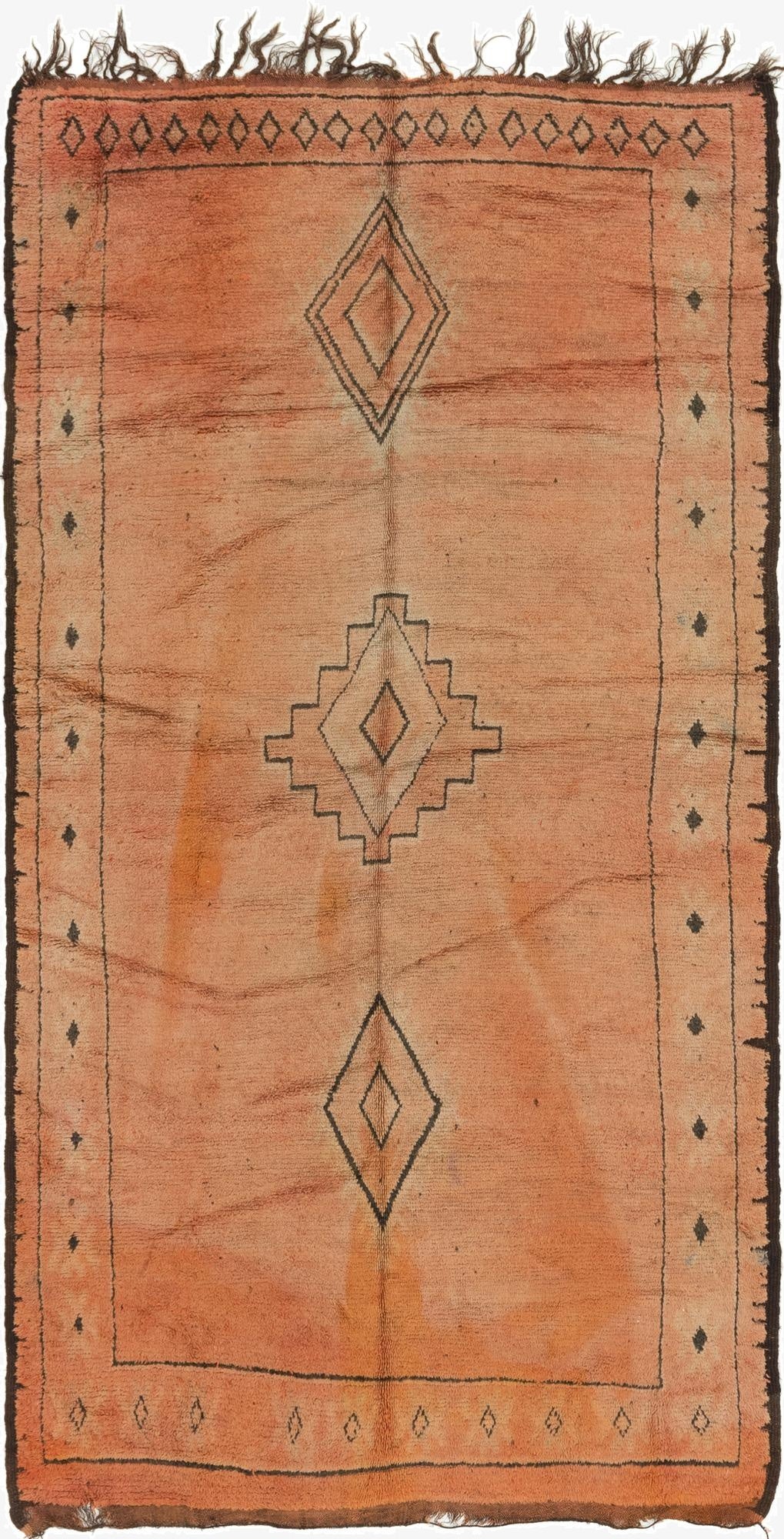  5' 7 x 10' 6  Hand Knotted Moroccan Wool Runner Rug