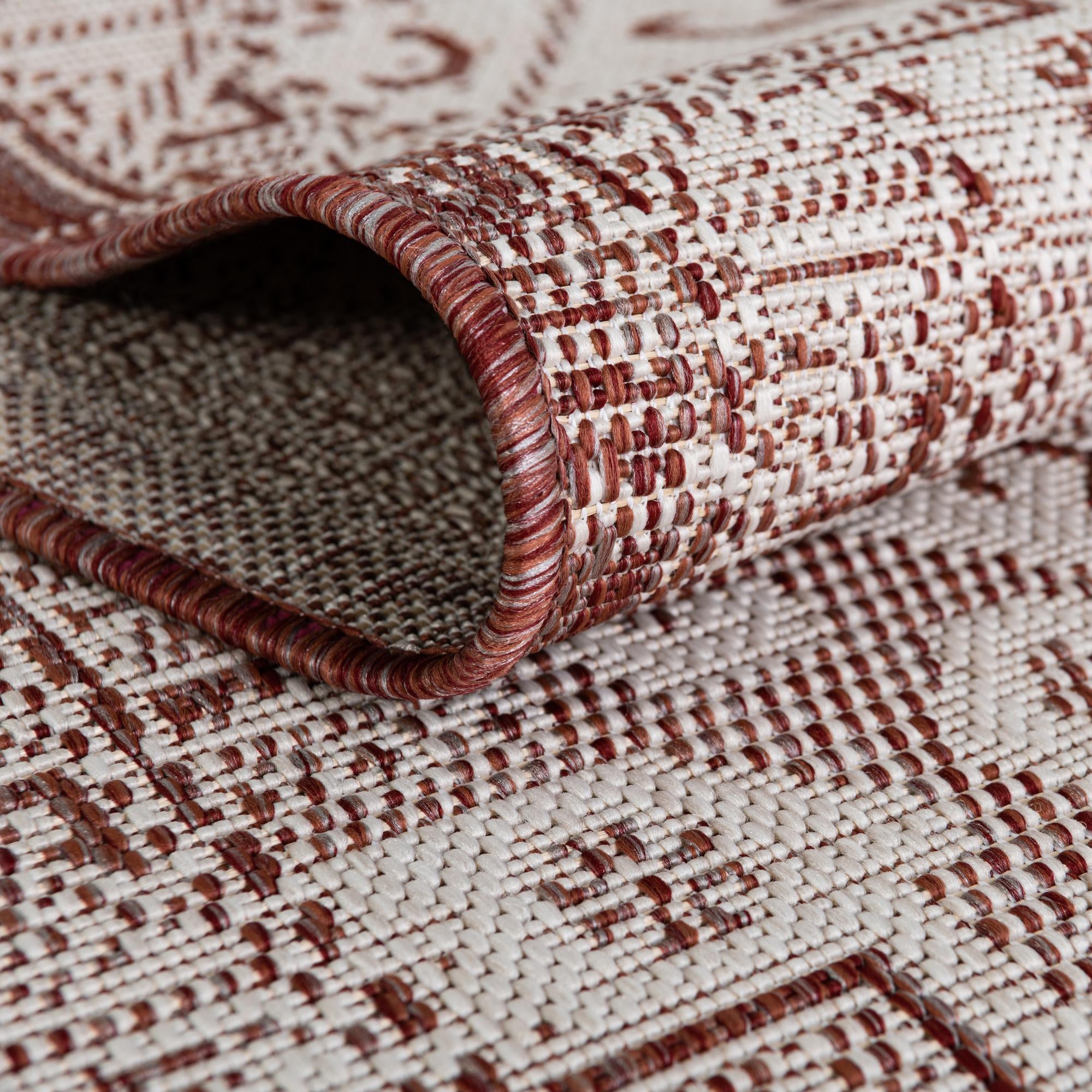 Rust Red 2' x 7' 10 Aztec Indoor / Outdoor Runner Rug | Rugs.com