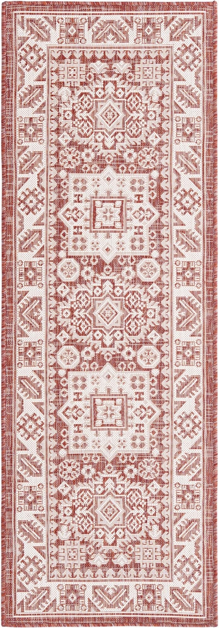  2' x 6'  Washable Aztec Indoor / Outdoor Runner Rug