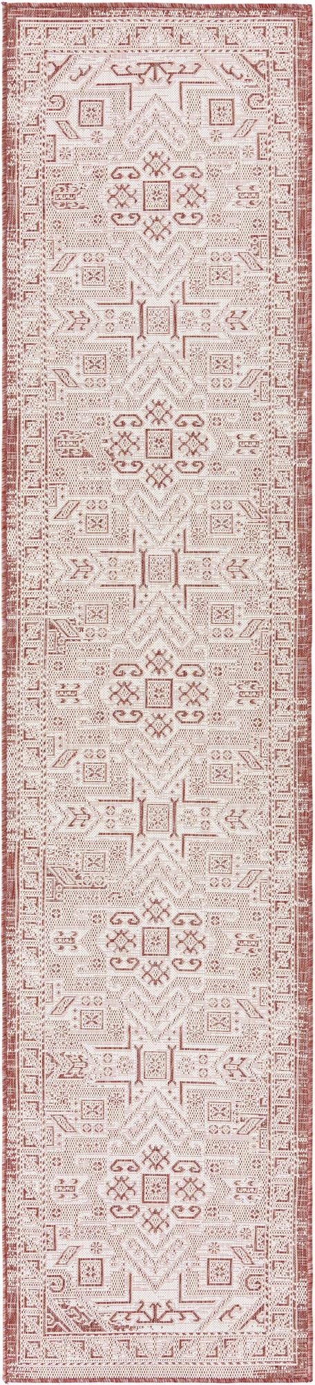  2' 7 x 12'  Washable Aztec Indoor / Outdoor Runner Rug