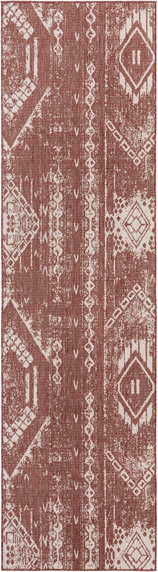  2' 7 x 12'  Washable Bohemian Indoor / Outdoor Runner Rug