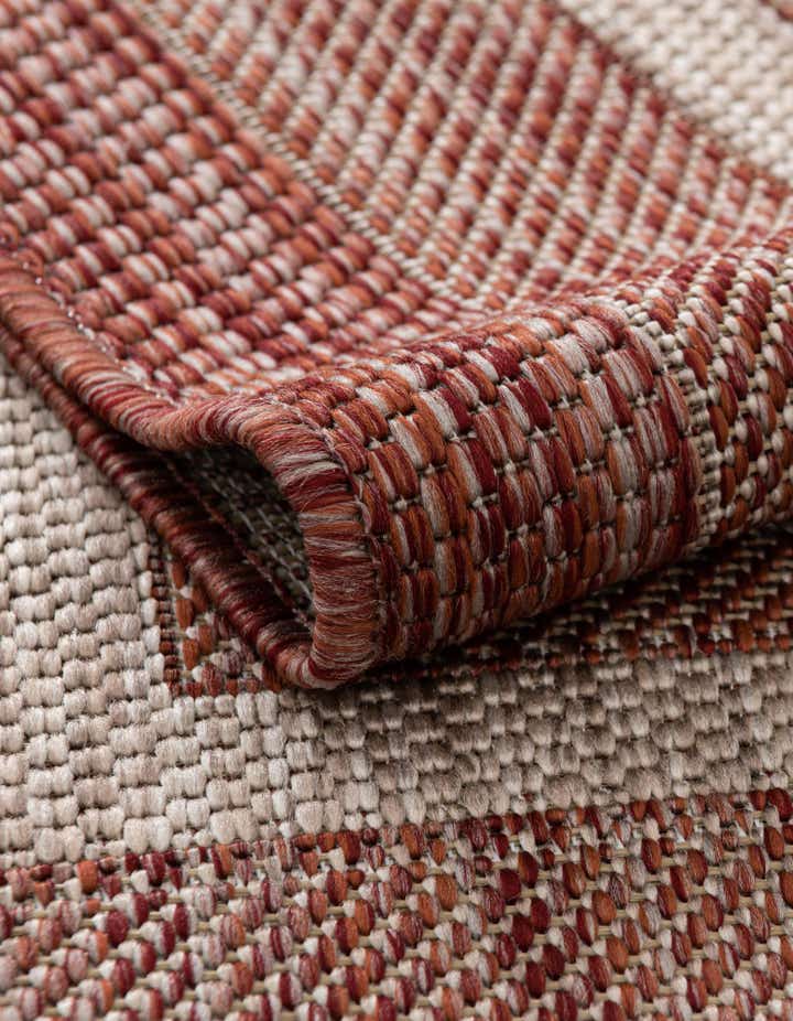 Rust Red Outdoor Rugs Rust Red 2' 7 x 10' Washable Border Indoor / Outdoor Runner Rug | Rugs.com