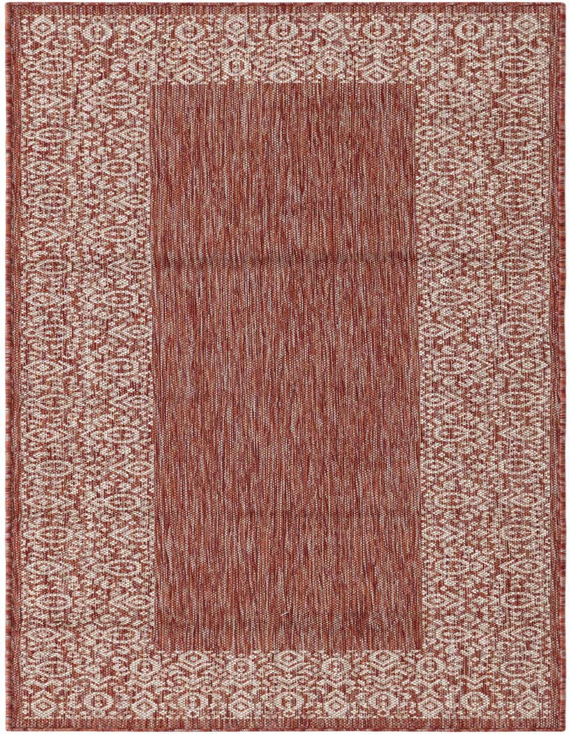 Primary image  2' 6 x 6' 5  Washable Border Indoor / Outdoor Runner Rug