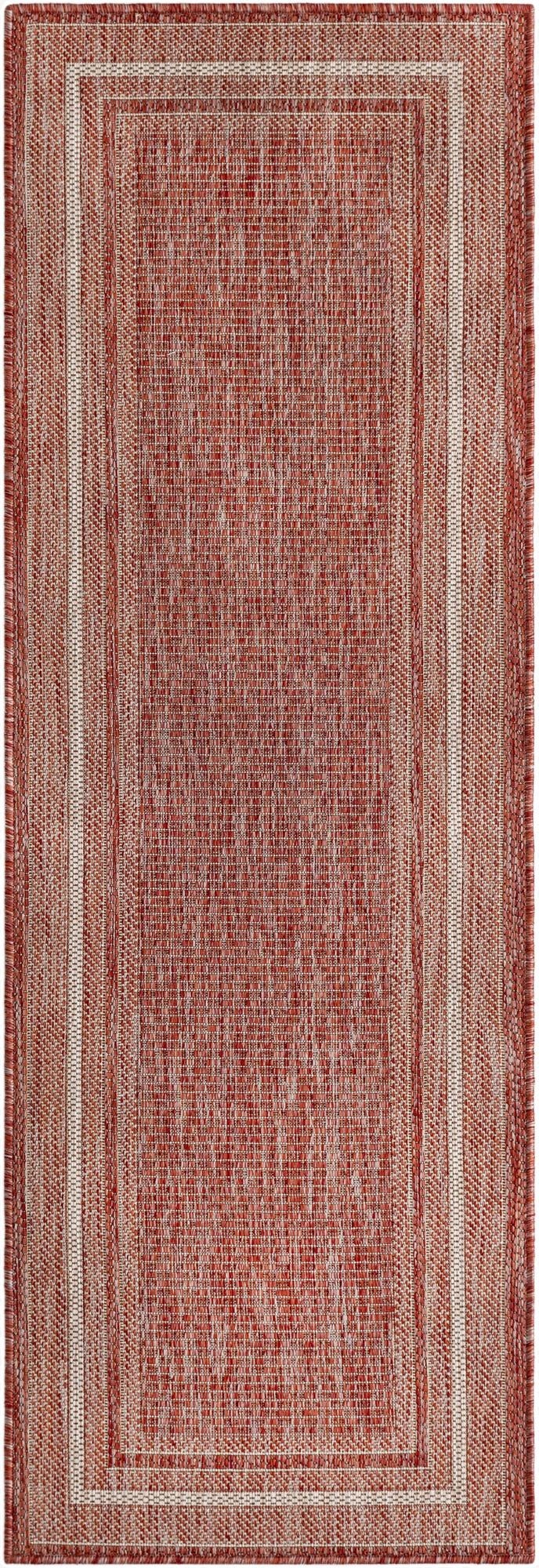  2' x 6'  Washable Border Indoor / Outdoor Runner Rug