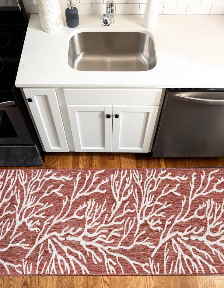 Detail image of  2' x 5' 3  Washable Coastal Indoor / Outdoor Runner Rug