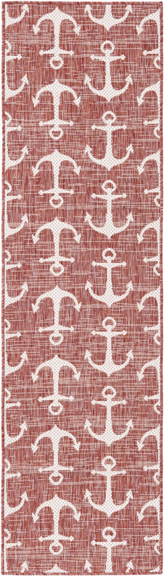  2' x 8'  Washable Coastal Indoor / Outdoor Runner Rug