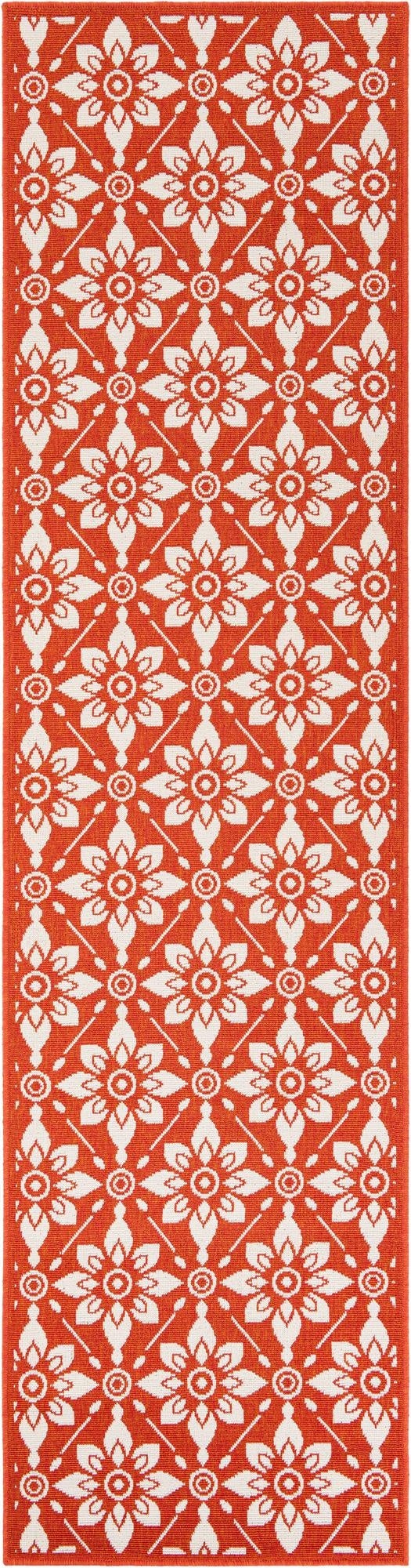  2' 7 x 10'  Washable Lattice Indoor / Outdoor Runner Rug