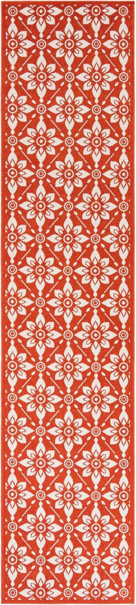  2' 7 x 12'  Washable Lattice Indoor / Outdoor Runner Rug