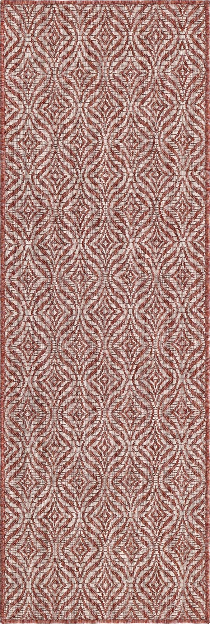  2' x 6'  Washable Lattice Indoor / Outdoor Runner Rug