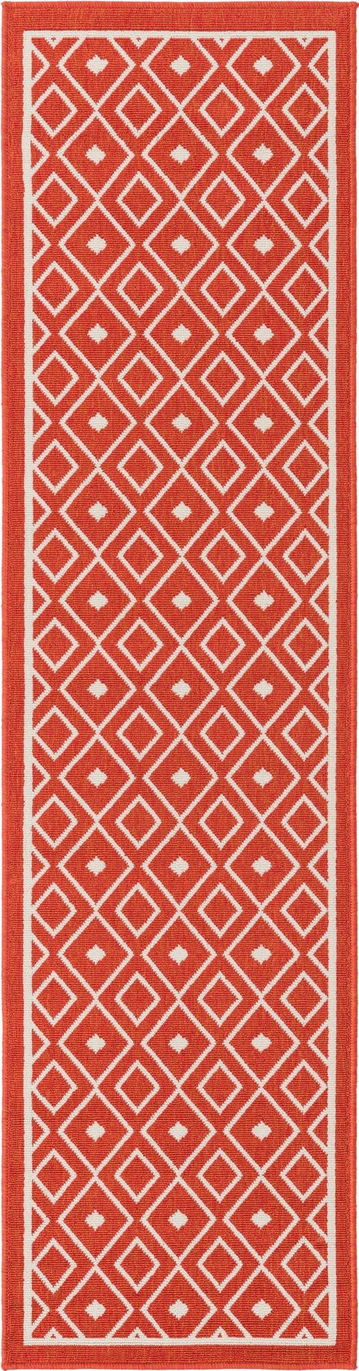  2' x 8'  Washable Lattice Indoor / Outdoor Runner Rug