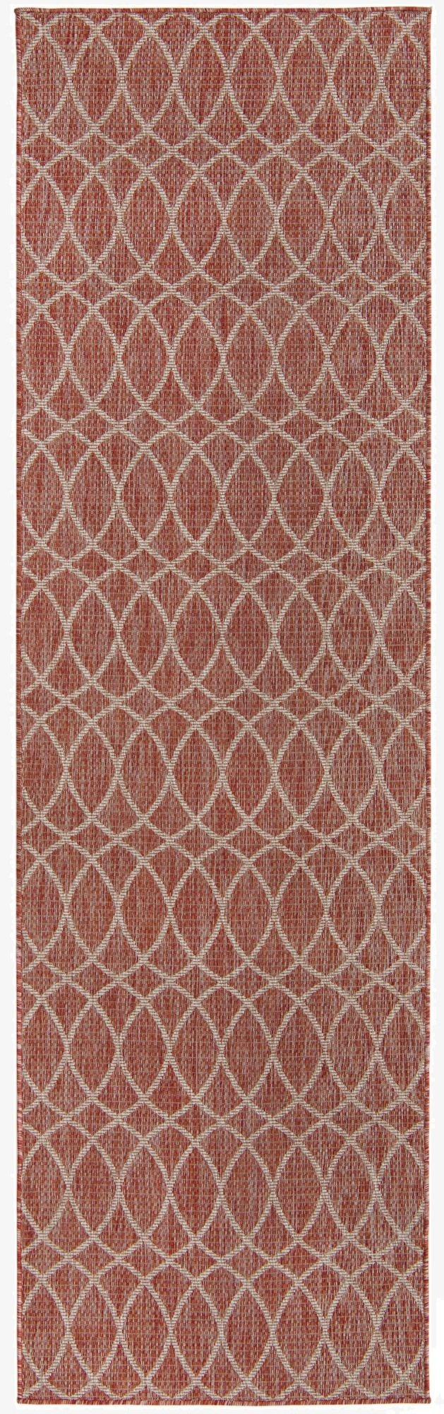 2' 7 x 10'  Washable Lattice Indoor / Outdoor Runner Rug