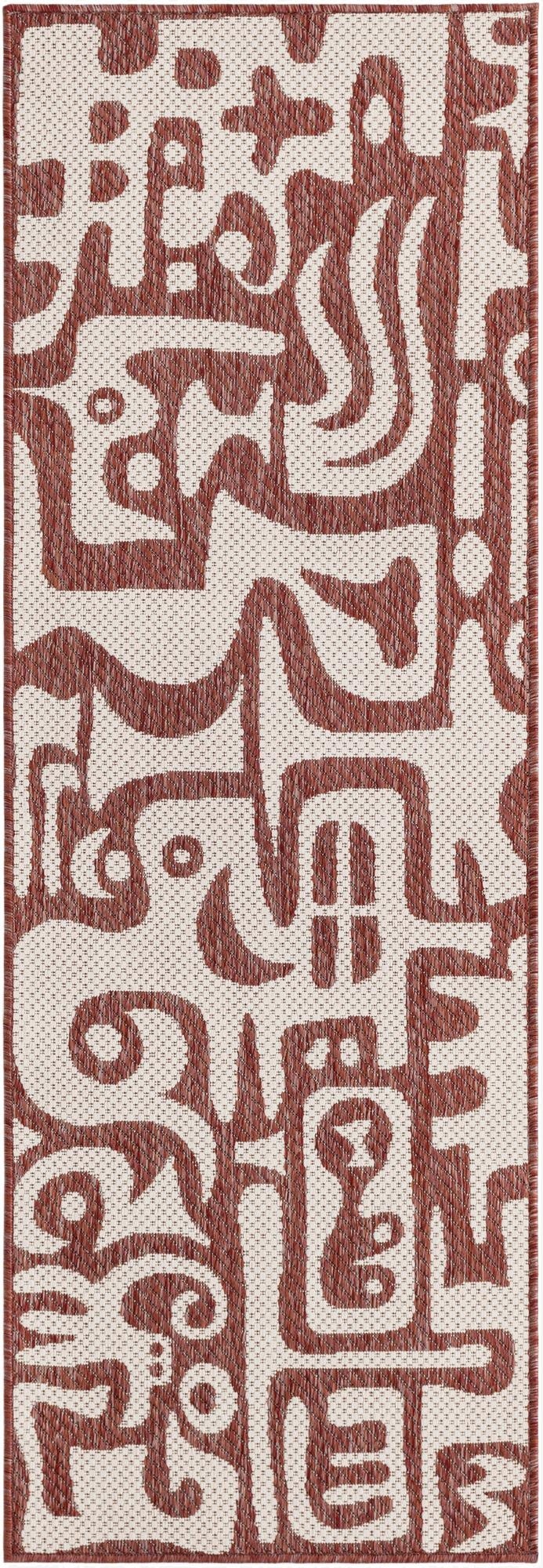  2' x 6'  Washable Modern Indoor / Outdoor Runner Rug