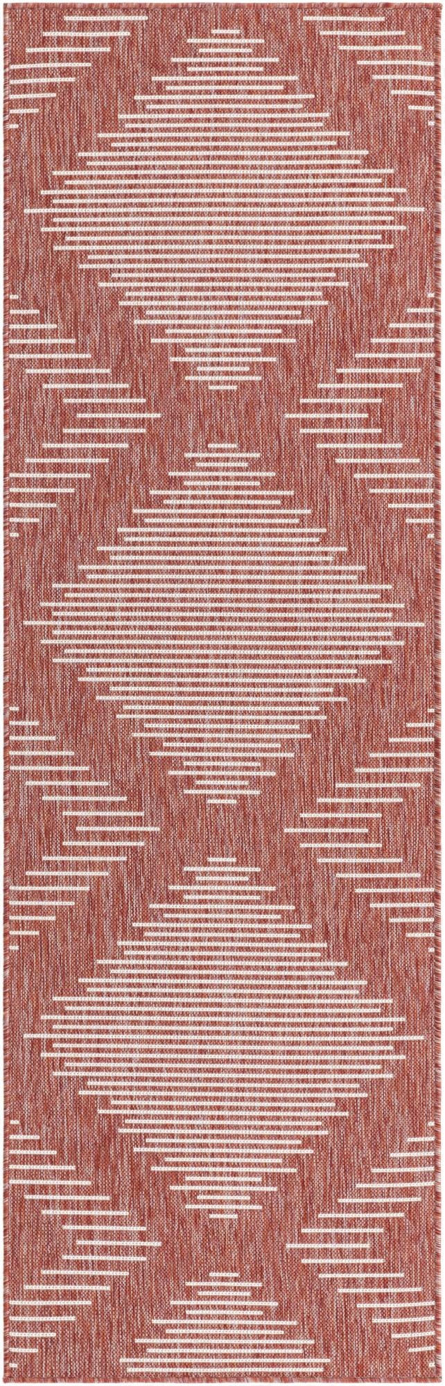  2' x 8'  Washable Modern Indoor / Outdoor Runner Rug