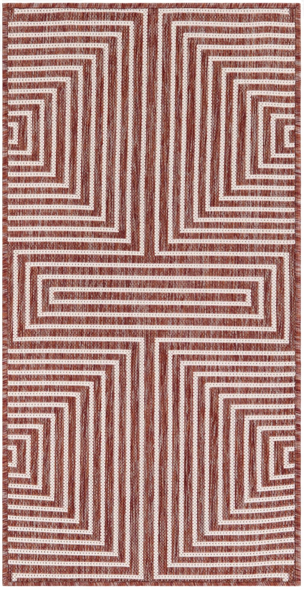  2' x 4'  Washable Modern Indoor / Outdoor Runner Rug