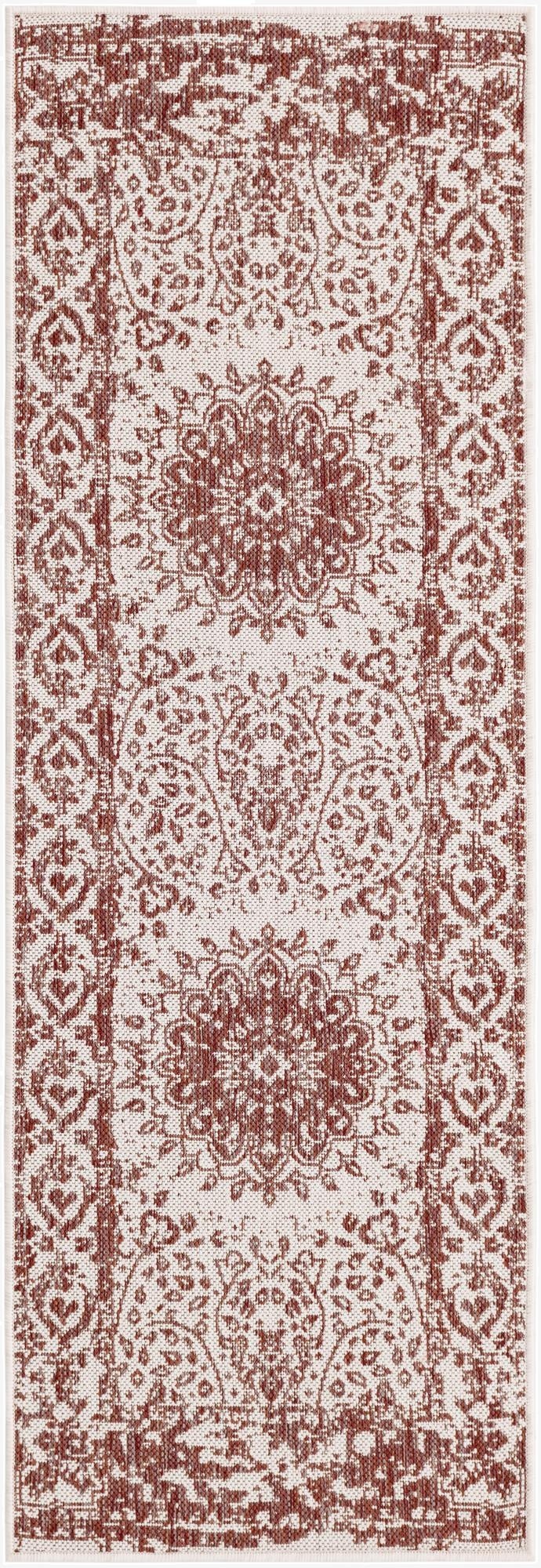  2' x 6'  Washable Traditional Indoor / Outdoor Runner Rug