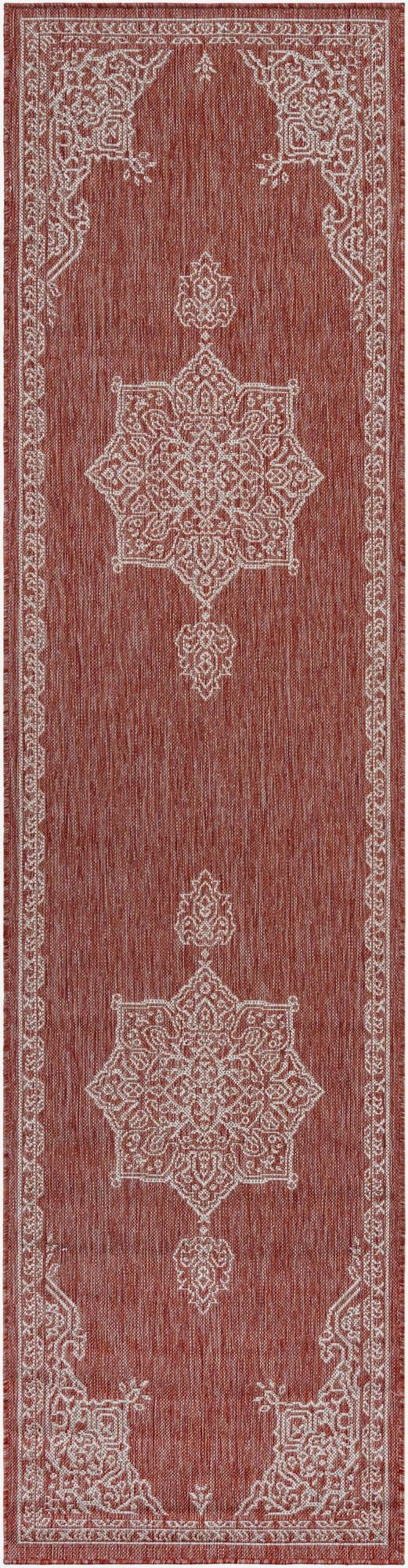  2' 7 x 10'  Washable Traditional Indoor / Outdoor Runner Rug
