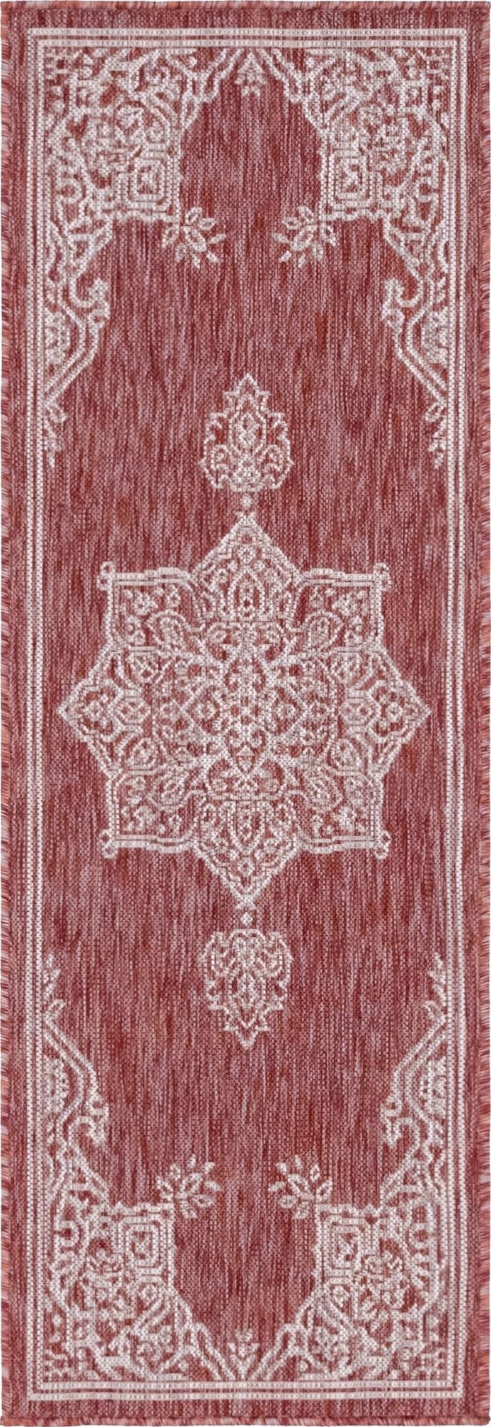  2' x 6'  Washable Traditional Indoor / Outdoor Runner Rug