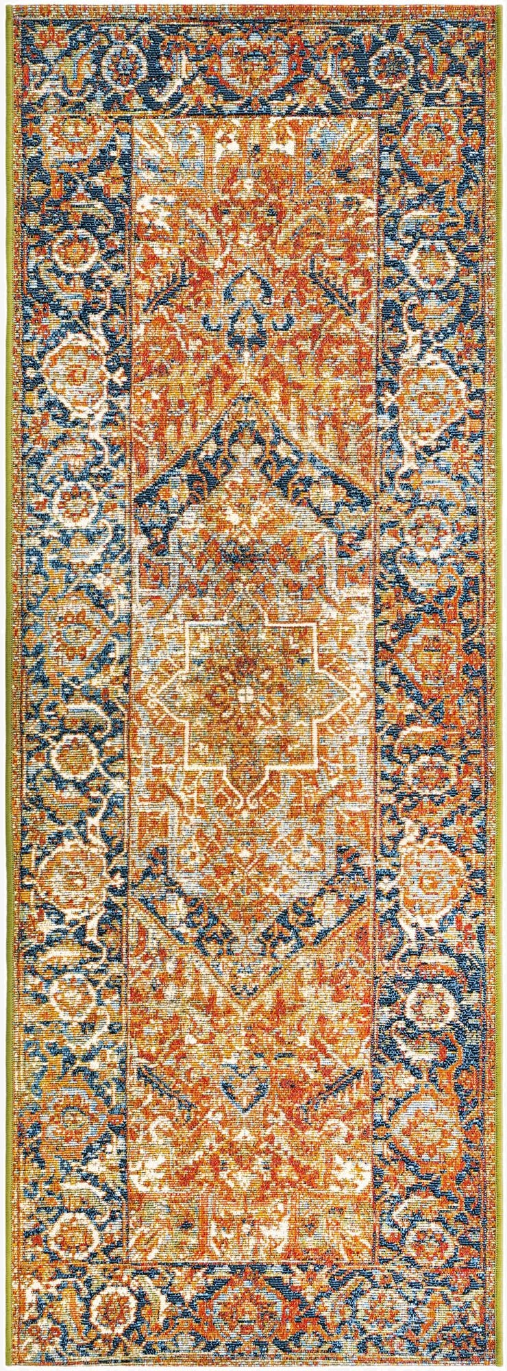 Primary image  2' x 6'  Washable Traditional Indoor / Outdoor Runner Rug